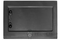 Корпус пластиковый на 12 модулей e.plbox.pro.w.12b.black встроенный, черный с непрозрачной дверцей IP40