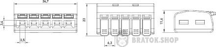 Клемна колодка e.lc.pro.wa.pl.5 з натискним важелем p0660303