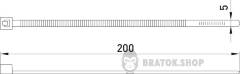 Кабельна стяжка e.ct.stand.200.5.white (100шт), біла