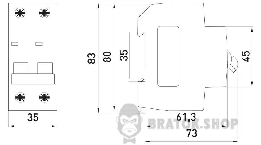 Модульный автоматический выключатель e.mcb.pro.60.2.C 25 new, 2р, 25А, C, 6кА new p042019 в Киеве