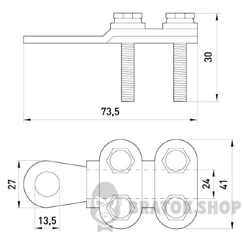 Наконечник кабельний e.end.stand.clamp.150.185 на гвинтах s0170007 у Києві