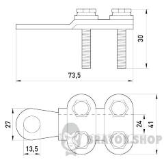 Наконечник кабельний e.end.stand.clamp.150.185 на гвинтах