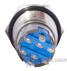TYJ 19-272 Кнопка металева пласка з підсвічуванням, 2NO+2NC, жовта 220V.