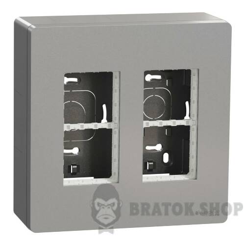 Блок unica system+ відкрита вставка 2х2 алюміній NU122430