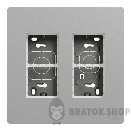 Блок unica system+ відкрита вставка 2х2 алюміній NU122430