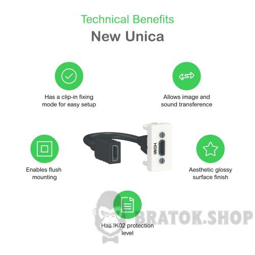 Розетка HDMI, 1 модуль білий NU343018 в Киеве