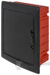 Корпус пластиковый на 24 модулей e.plbox.pro.w.24b.black встроенный, черный с непрозрачной дверцей IP40