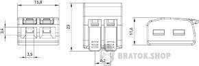 Клемна колодка e.lc.pro.wa.pl.2 з натискним важелем p0660301