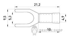 Ізольований наконечник вилковий e.terminal.stand.sv.2.5.black 1.5-2.5 кв.мм, чорний, 100шт