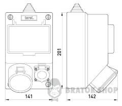 Монтажний набір 32А 3Р+N+Z 220/400V,16A 2P+Z 250V, клемна колодка 5х6кв.мм