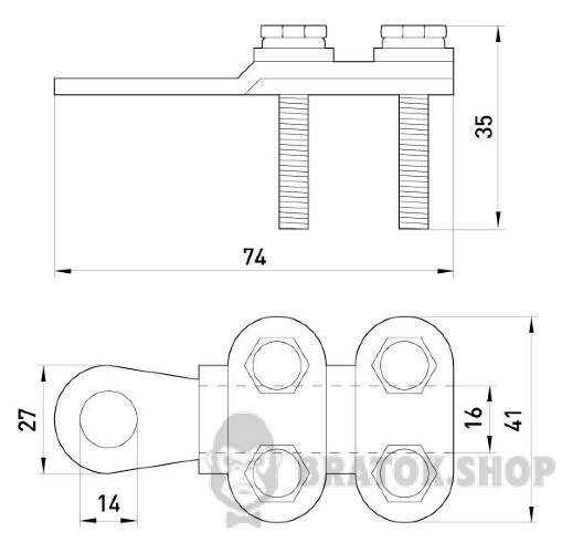 Наконечник кабельный e.end.stand.clamp.120.150 на винтах s0170005 в Киеве