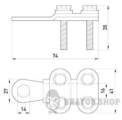 Наконечник кабельний e.end.stand.clamp.120.150 на гвинтах