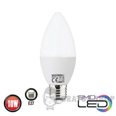 Лампа светодиодная LED E27 C37 10W 3000K Horoz Electric ULTRA (001-003-0010-050)