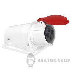 Розетка PratiKa, кутова, настінна, 32A, 3P + E, 380-415 B AC, з'єднання гвинтами