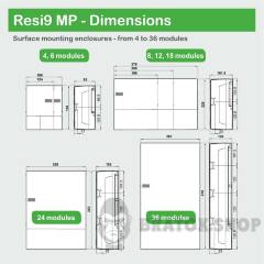 ЩИТ НАВІСНИЙ Resi9 MP ПРОЗОРІ ДВЕРІ 2 ШИНИ 1 РЯД 12 МОДУЛІВ