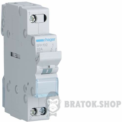 Переключатель ввода резерва 1p 32A I-II ручной HAGER SFH132