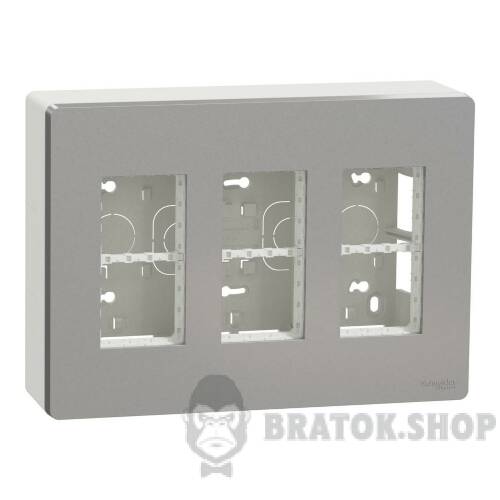 Блок unica system+ відкрита вставка. 3х2 алюміній NU123430