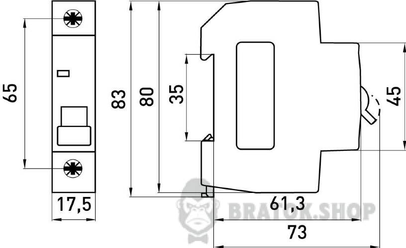 Модульный автоматический выключатель e.mcb.stand.45.1.B40, 1р, 40А, B, 4,5 кА s001012 в Киеве