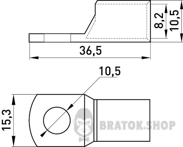 Медный луженый кабельный наконечник e.end.stand.c.35, D10.5 s19022 в Киеве