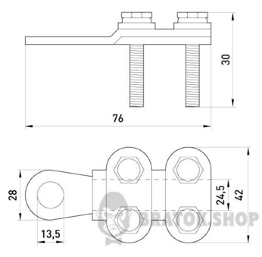 Наконечник кабельний e.end.stand.clamp.185.240 на гвинтах s0170008 у Києві