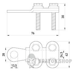 Наконечник кабельний e.end.stand.clamp.185.240 на гвинтах