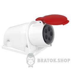 Розетка PratiKa, кутова, настінна, 32A, 3P + N + E, 380-415 B AC, з'єднання гвинтами