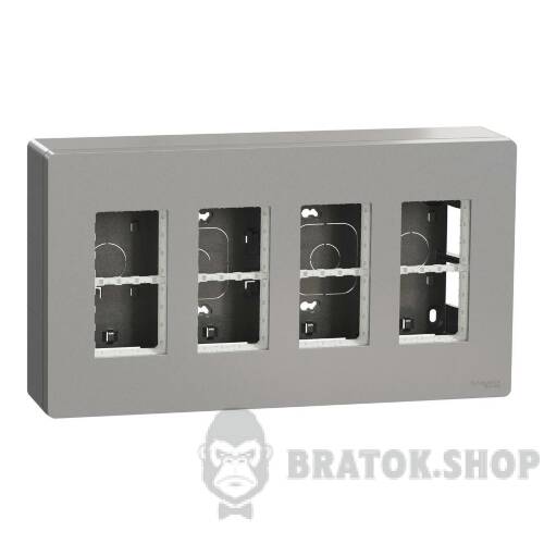 Блок unica system+ відкрита вставка 4х2 алюміній NU124430