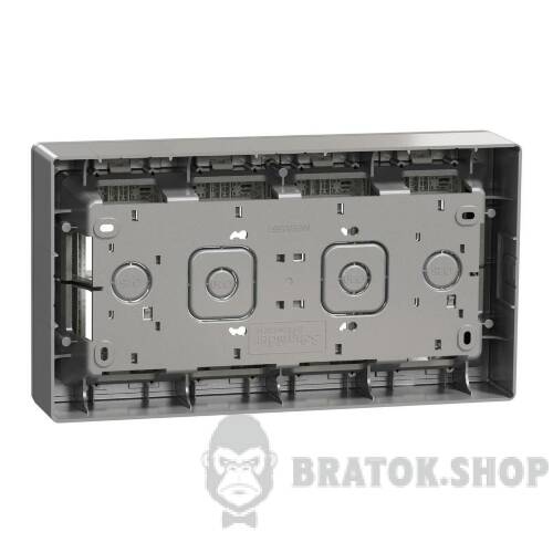Блок unica system+ відкрита вставка 4х2 алюміній NU124430