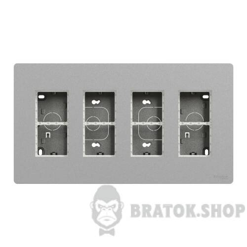 Блок unica system+ відкрита вставка 4х2 алюміній NU124430