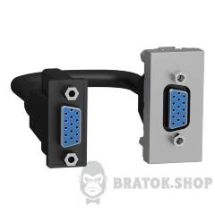 Розетка HD15 female (VGA) 1 модуль алюміній