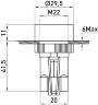 Кнопка пластикова без фіксації e.mb.ea125 чорна 1NO+1NC