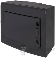Корпус пластиковый на 12 модулей e.plbox.pro.n.12b.black навесной, черный с непрозрачной дверцей IP40