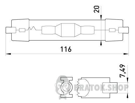 Лампа металло-галогеновая e.lamp.mhl.rх7s.70, патрон rх7s, 70Вт l0150003 в Киеве
