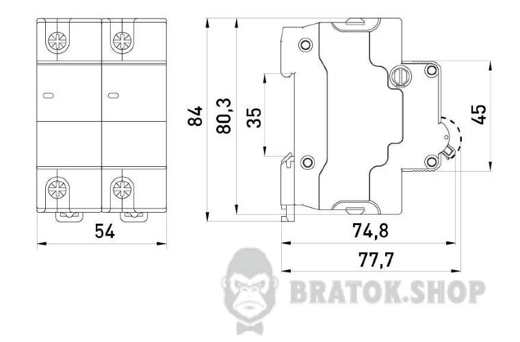 Модульный автоматический выключатель e.mcb.stand.100.2.C125, 2р, 125А, C, 10кА s002211 в Киеве