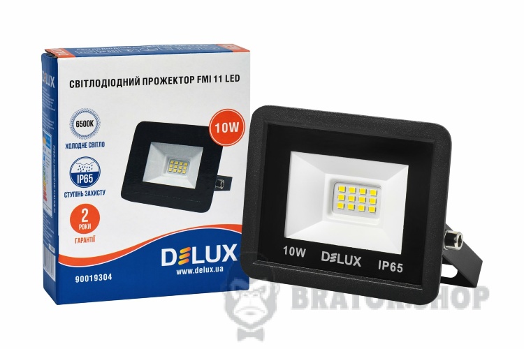 Прожектор світлодіодний LED 10 Вт 6500K IP65 DELUX FMI 11 чорний