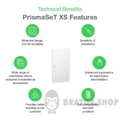 Розподільчий щит навісний, 6 рядів, 24 модулі, білі двері, PrismaSeT XS