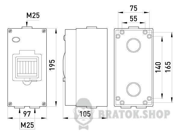 Корпус распределительный e.industrial.box.4, до 4-х модулей, влагозащищенный, IP65 i0600001 в Киеве