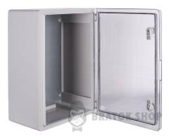 Корпус з ABS-пластику e.plbox.pro.p.70.50.25.tr з прозорими дверцятами 700x500x250мм ІР65