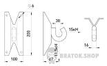 Настінний гак e.wall.hook.pro.16.18, 16х18мм p038001 у Києві