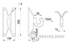 Настенный крюк e.wall.hook.pro.16.18, 16х18мм
