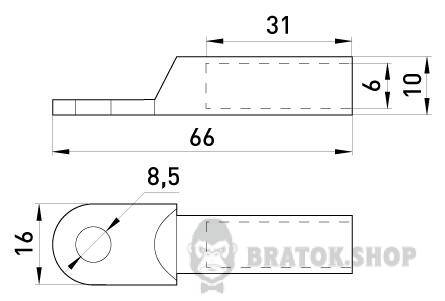 Алюминиевый кабельный наконечник e.end.stand.a.10 s020001 в Киеве