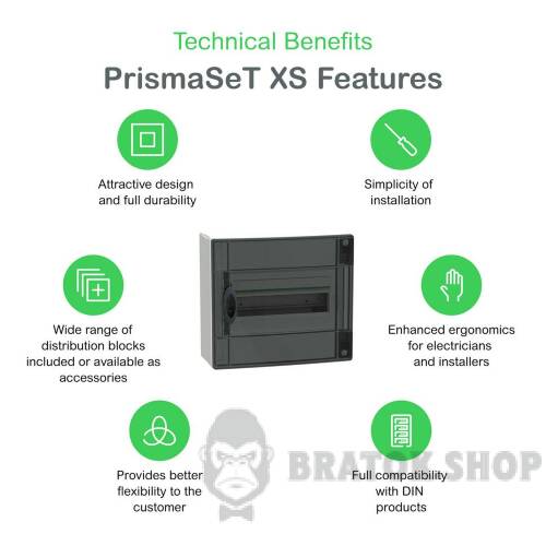 Распределительный щит навесной, 1 ряд, 13 модулей, дымчатая дверь, PrismaSeT XS LVSXR113 в Сумах