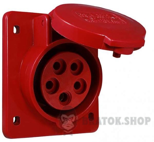 Розетка-гніздо силова врізна ГВ 16А/5 400V 3Р+N+РЕ (415) АСКО-Укрем A0080030003 червоний