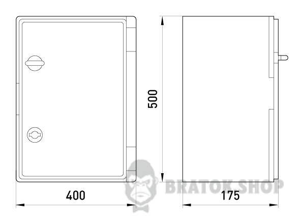 Корпус удароміцний з АБС-пластика e.plbox.400.500.175.blank, 400х500х175мм, IP65 CP5004 у Києві