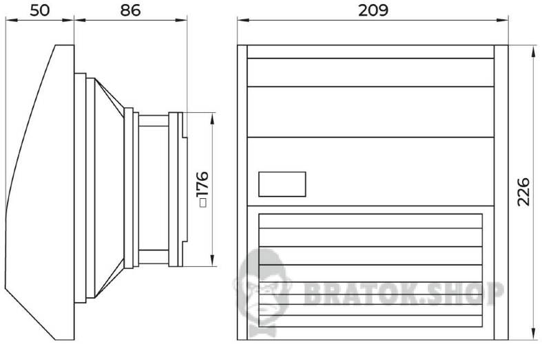 Решетка с фильтром e.climat.fanfilter.pro.176 и вентилятором 125х125мм, IP55 s0103023 в Киеве