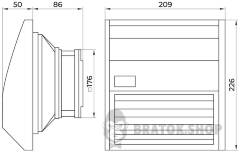 Решітка з фільтром e.climat.fanfilter.pro.176 та вентилятором 125х125мм, IP55
