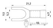 Ізольований наконечник вилковий e.terminal.stand.sv.2.5.grey 1.5-2.5 кв.мм, сірий, 100шт