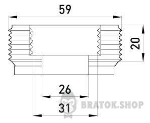 Перехідник металевий e.industrial.pipe.thread.bts.2".1", різьбовий, з 2" на 1" i0410013 у Києві