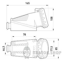 Силова розетка стаціонарна 3Р+N+Z, 400В, 16А, IP67