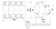 Модульный автоматический выключатель e.mcb.stand.100.4.C100, 4р, 100А, C, 10кА s002218 в Киеве